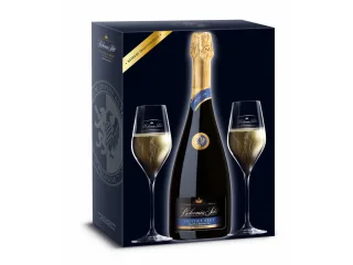 Bohemia Sekt Prestige Brut Jakostní šumivé víno bílé 0,75l 12,5% + 2x sklo Karton