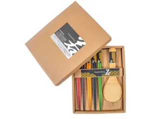 Golden turtle Set jídelních hůlek a dřevěné lžíce na rýži